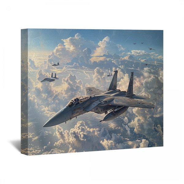 Williston Fighter Jets Canvas Wrap Military Wall Decor Wayfair